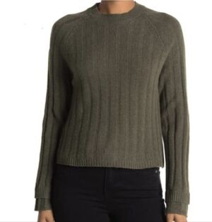 360 Cashmere Olive Crew Neck Sweater